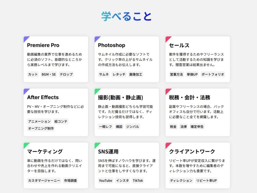 Editor Camp カリキュラム
